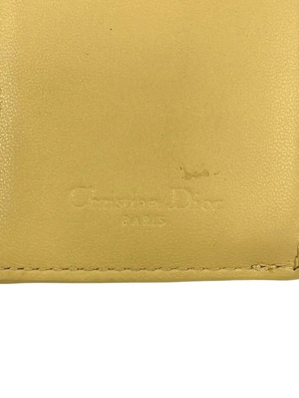DIOR/ChristianDior Lady Dior S0181ONMJ Light Yellow Leather - Trifold Wallet - Picture 6 of 6